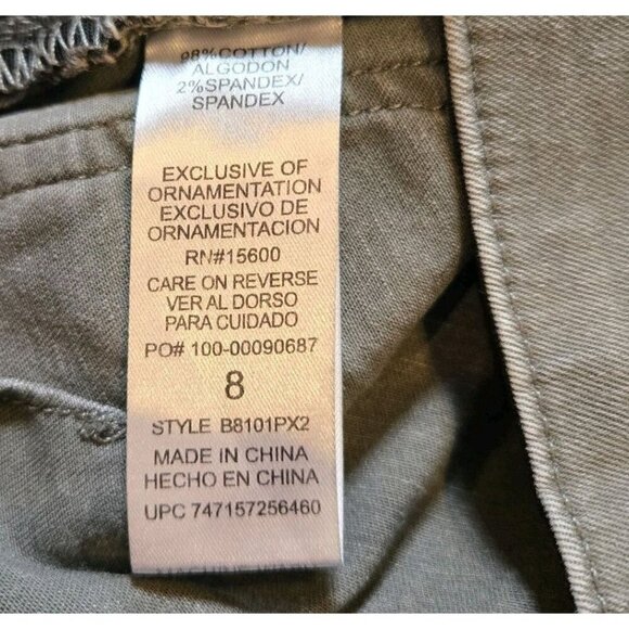 Democracy Shorts Women's 8 Absolution Technology Stretch Grey Gray Casual Cotton - Picture 8 of 9